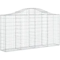 vidaXL Gabion avec arche haute 200x30x100/120 cm Fer galvanisé