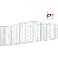 vidaXL Gabions avec arc surélevé 20pcs. 400x30x100/120cm Fer galvanisé