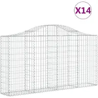 vidaXL Gabions 14 pcs voûtés 200x30x100/120 cm en fer