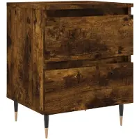 vidaXL Table de chevet chêne fumé 40x35x50 cm bois d’ingénierie