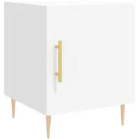 vidaXL Table de chevet blanc 40x40x50 cm bois d’ingénierie