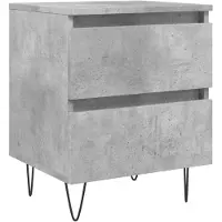 vidaXL Table de chevet gris béton 40x35x50 cm bois d’ingénierie