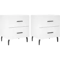 vidaXL Tables de chevet 2 pcs blanc 40x35x47,5 cm bois d’ingénierie