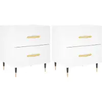 vidaXL Tables de chevet 2 pcs blanc 40x35x47,5 cm bois d’ingénierie