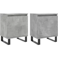 vidaXL Tables de chevet 2 pcs gris béton 40x30x50 cm bois d'ingénierie