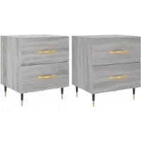vidaXL Tables de chevet 2 pcs sonoma gris 40x35x47,5 cm