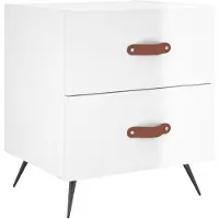 vidaXL Table de chevet blanc brillant 40x35x47,5 cm bois d’ingénierie