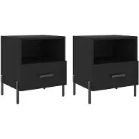 vidaXL Tables de chevet 2 pcs noir 40x35x47,5 cm bois d’ingénierie