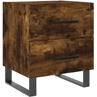 vidaXL Table de chevet chêne fumé 40x35x47,5 cm bois d’ingénierie