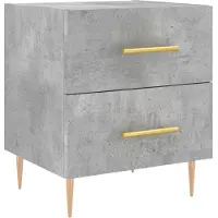 vidaXL Table de chevet gris béton 40x35x47,5 cm bois d’ingénierie
