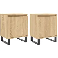 vidaXL Tables de chevet 2pcs chêne sonoma 40x30x50cm bois d'ingénierie