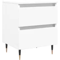 vidaXL Table de chevet Blanc 40x35x50 cm Bois d’ingénierie