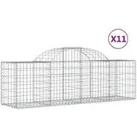 vidaXL Gabions avec arc surélevé 11 pcs. 200x50x60/80 cm Fer galvanisé