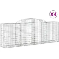 vidaXL Gabions avec arc surélevé 4 pcs. 300x50x100/120cm Fer galvanisé