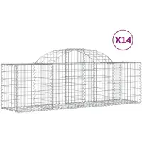vidaXL Gabions avec arc surélevé 14 pcs. 200x50x60/80 cm Fer galvanisé