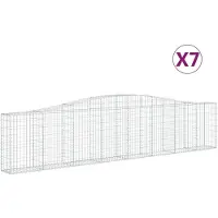 vidaXL Gabions avec arc surélevé 7 pcs. 400x30x80/100cm Fer galvanisé
