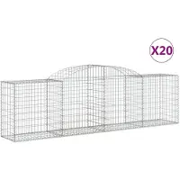 vidaXL Gabions avec arc surélevé 20 pcs. 300x50x80/100cm Fer galvanisé