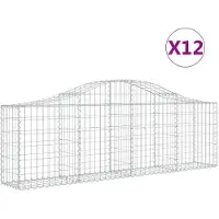 vidaXL Gabions 12 pcs voûtés 200x30x60/80 cm fer galvanisé