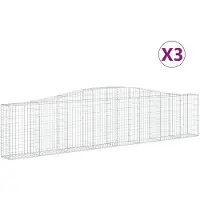 vidaXL Gabions avec arc surélevé 3 pcs. 400x30x80/100cm Fer galvanisé