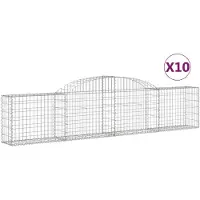 vidaXL Gabions 10 pcs voûtés 300x30x60/80 cm fer galvanisé