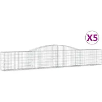 vidaXL Gabions avec arc surélevé 5 pcs. 400x30x60/80 cm Fer galvanisé