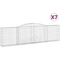 vidaXL Gabions avec arc surélevé 7 pcs. 400x30x100/120cm Fer galvanisé
