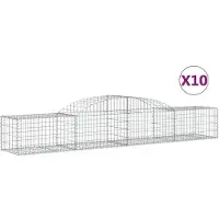 vidaXL Gabions avec arc surélevé 10 pcs. 300x50x40/60 cm Fer galvanisé