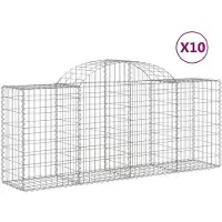 vidaXL Gabions avec arc surélevé 10 pcs. 200x50x80/100cm Fer galvanisé