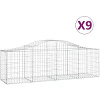 vidaXL Gabions 9 pcs voûtés 200x50x60/80 cm fer galvanisé