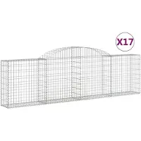 vidaXL Gabions avec arc surélevé 17 pcs. 300x30x80/100cm Fer galvanisé