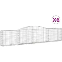 vidaXL Gabions avec arc surélevé 6 pcs. 400x30x80/100cm Fer galvanisé