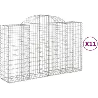 vidaXL Gabions avec arc surélevé 11pcs. 200x50x120/140cm Fer galvanisé