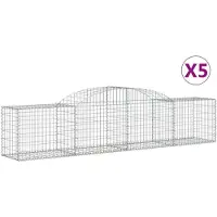 vidaXL Gabions avec arc surélevé 5 pcs. 300x50x60/80 cm Fer galvanisé