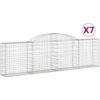 vidaXL Gabions avec arc surélevé 7 pcs. 300x30x80/100 cm Fer galvanisé