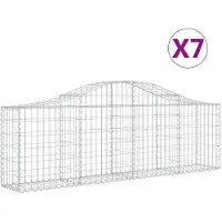 vidaXL Gabions avec arc surélevé 7 pcs. 200x30x60/80 cm Fer galvanisé