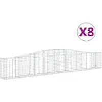 vidaXL Gabions avec arc surélevé 8 pcs. 400x30x60/80 cm Fer galvanisé