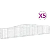vidaXL Gabions avec arc surélevé 5 pcs. 400x30x60/80 cm Fer galvanisé