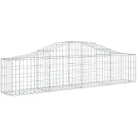 vidaXL Gabion avec arc surélevé 200x30x40/60 cm Fer galvanisé