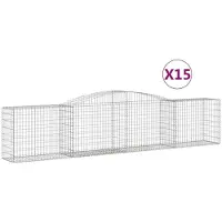 vidaXL Gabions avec arc surélevé 15 pcs. 400x50x80/100cm Fer galvanisé