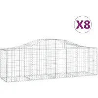 vidaXL Gabions 8 pcs voûtés 200x50x60/80 cm fer galvanisé
