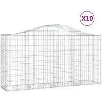 vidaXL Gabions 10 pcs voûtés 200x50x100/120 cm en fer