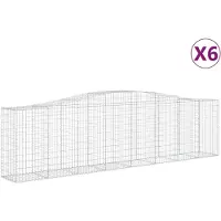 vidaXL Gabions avec arc surélevé 6 pcs. 400x50x100/120cm Fer galvanisé