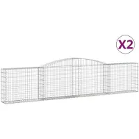 vidaXL Gabions avec arc surélevé 2 pcs. 400x30x80/100cm Fer galvanisé