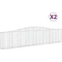 vidaXL Gabions avec arc surélevé 2 pcs. 400x30x80/100cm Fer galvanisé