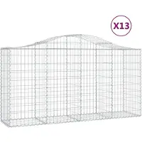 vidaXL Gabions avec arc surélevé 13 pcs 200x50x100/120cm Fer galvanisé
