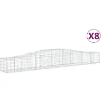 vidaXL Gabions avec arc surélevé 8 pcs. 400x50x40/60cm Fer galvanisé