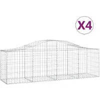 vidaXL Gabions avec arc surélevé 4 pcs. 200x50x60/80 cm Fer galvanisé