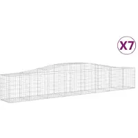 vidaXL Gabions avec arc surélevé 7 pcs. 400x50x60/80cm Fer galvanisé
