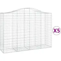vidaXL Gabions 5 pcs voûtés 200x50x140/160 cm en fer