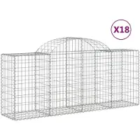 vidaXL Gabions avec arc surélevé 18 pcs. 200x50x80/100cm Fer galvanisé